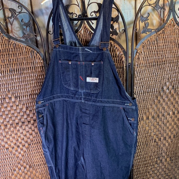 Big Mac Dark Wash Overalls Size 52x31 - Picture 1 of 7